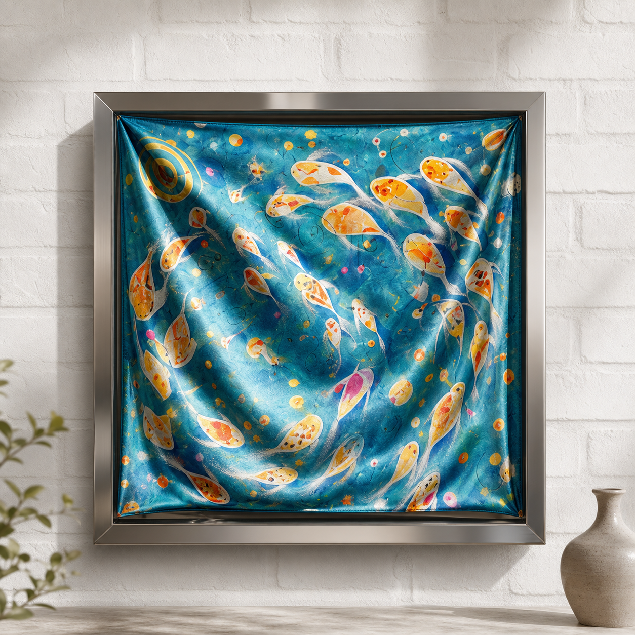 Numbered Kinetic Silk edition displayed against a light interior wall