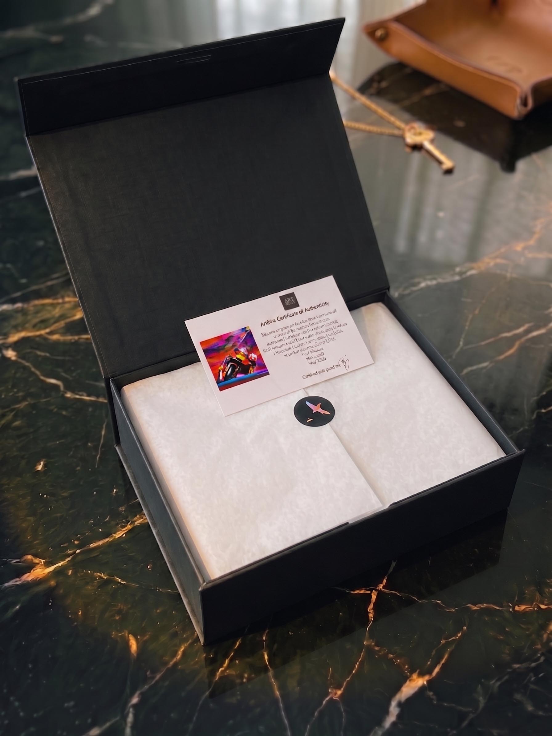 A protected silk edition representing the care routine around displayed scarves