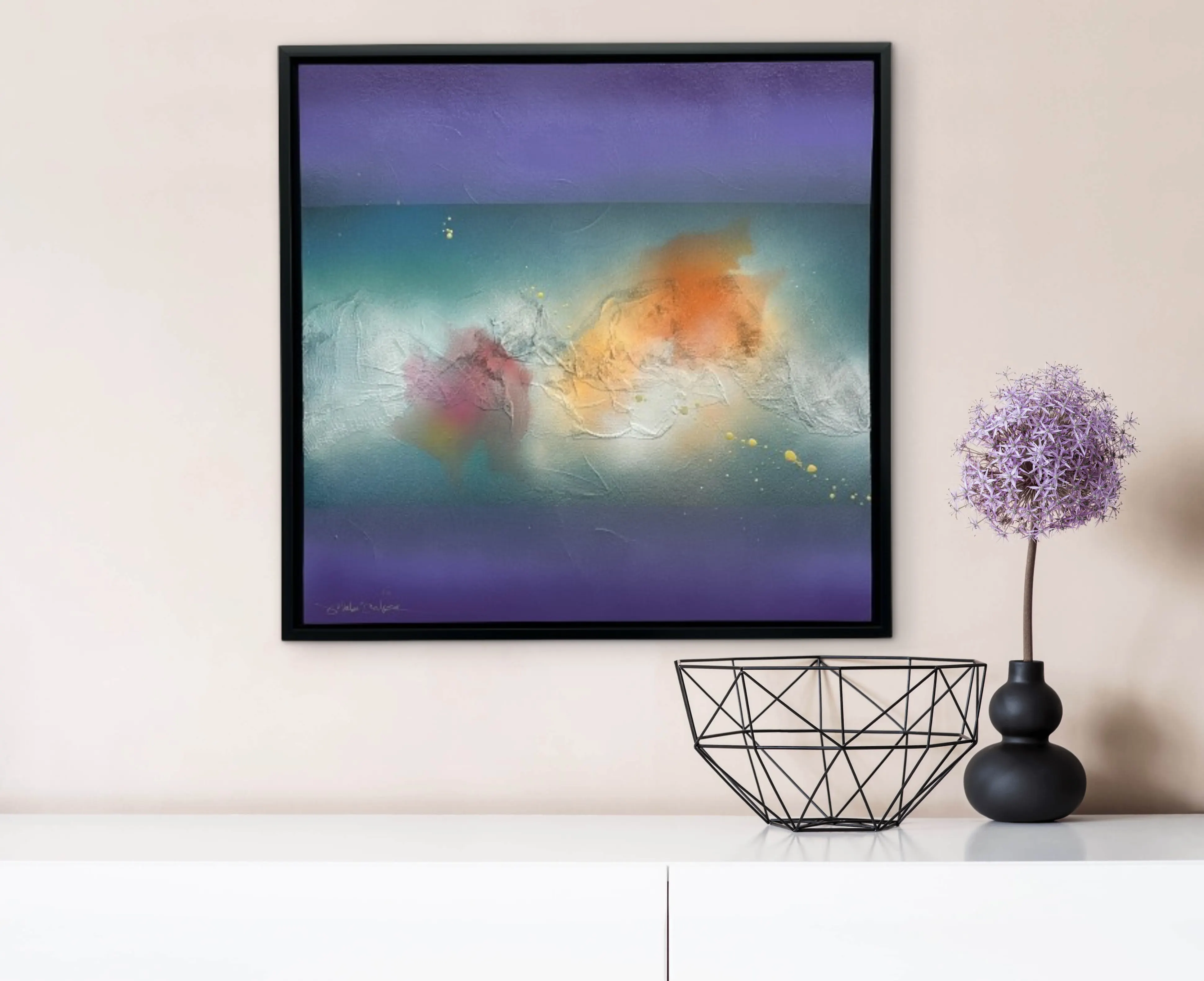 A quiet artwork positioned for repeated viewing in a bedroom