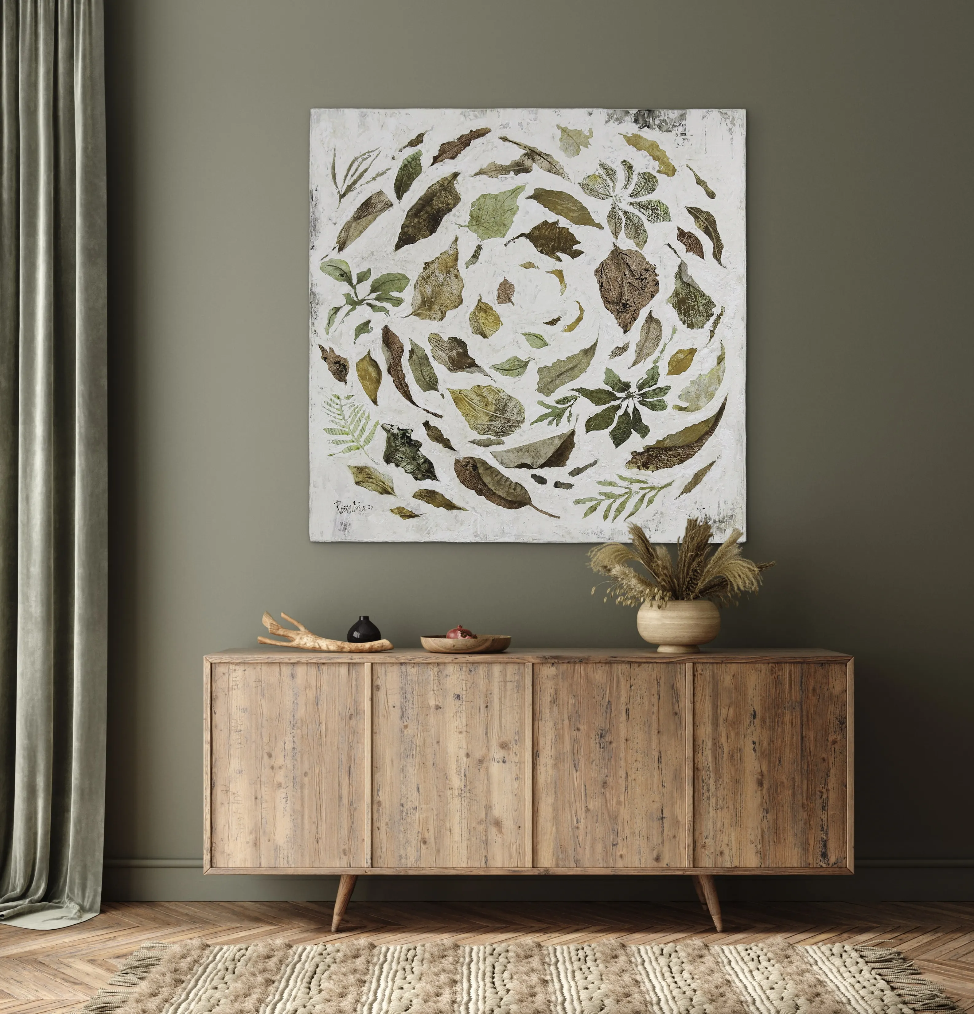 A quiet artwork in a room where subtle movement can be noticed without electronics