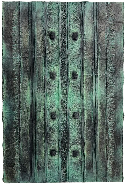 An Imitation of Bronze Door in My Neighborhood by Troy Silvestre, original artwork at ArtLoft